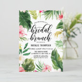Watercolor Tropical Floral Frame Bridal Brunch Invitation (Standing Front)
