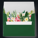Watercolor Tropical Floral Green Wedding Envelope<br><div class="desc">Watercolor Tropical Floral Greenery Wedding Green envelope</div>