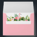 Watercolor Tropical Floral Pink Flamingo Envelope<br><div class="desc">Watercolor Tropical Floral Greenery Pink Flamingo invitation envelope</div>