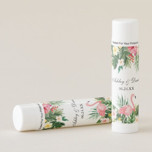 Watercolor Tropical Floral Pink Flamingo Wedding