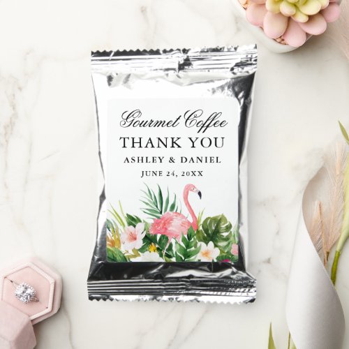 Watercolor Tropical Floral Wedding Coffee Drink Mix