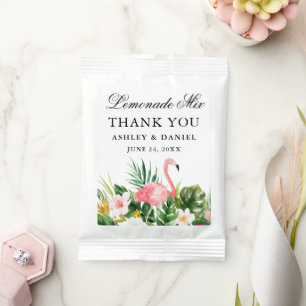 Watercolor Tropical Floral Wedding Lemonade Drink Mix