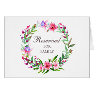 Watercolor tropical floral wedding reserved sign cards