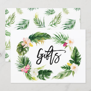 Watercolor Tropical Floral Wreath Gifts Sign Invitation