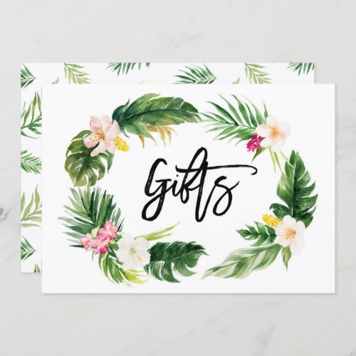 Watercolor Tropical Floral Wreath Gifts Sign Invitation
