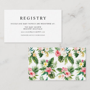 Watercolor Tropical Flowers Baby Shower Registry Enclosure Card