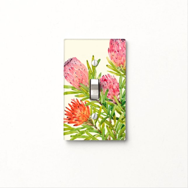 Watercolor Tropical Flowers Light Switch Cover (In Situ)