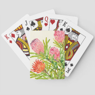 Watercolor Tropical Flowers Poker Cards