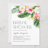 Watercolor Tropical Flowers Summer Bridal Shower Invitation (Front)
