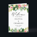 Watercolor Tropical Flowers Summer Wedding Program<br><div class="desc">Share the wedding details with your family and friends with these customizable wedding program booklets. It features watercolour garlands of pumeria,  hibiscus,  palm leaves and other tropical flowers and greenery. Personalize by adding your details. These tropical wedding programs are perfect for summer weddings.</div>