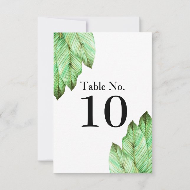 Watercolor Tropical Foliage Wedding Invitation (Front)