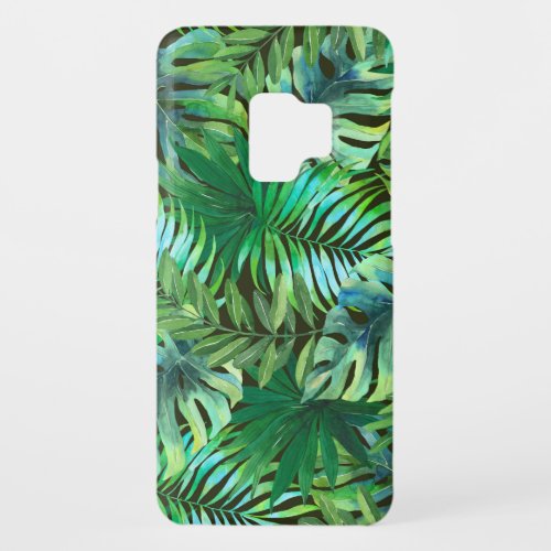 Watercolor tropical green leaves Case_Mate samsung galaxy s9 case