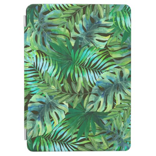 Watercolor tropical green leaves iPad air cover