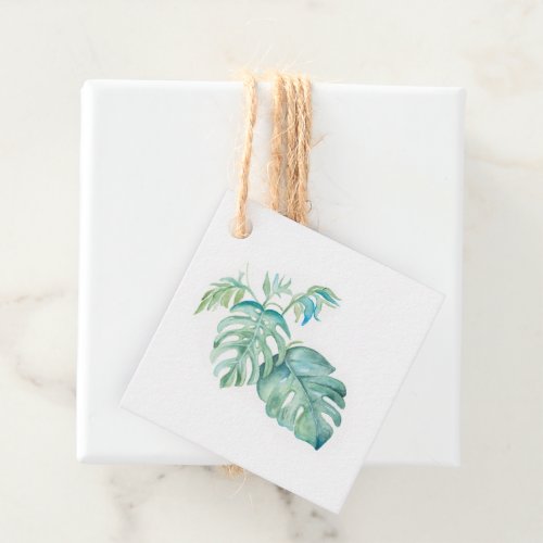 Watercolor Tropical Greenery Favor Tags