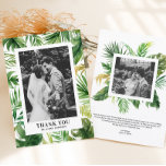 Watercolor Tropical Greenery Frame Photo Wedding Thank You Card<br><div class="desc">Celebrate the joy of your special day and express your gratitude with our customizable photo wedding thank you card, featuring vibrant watercolor tropical greenery. This thank you card is perfect for summer and tropical weddings. The photo thank you card showcases beautifully illustrated watercolor tropical greenery frame. Personalize the card with...</div>