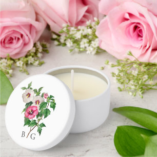 Watercolor Tropical Hibiscus Summer Wedding Favor Mini Candle Favors