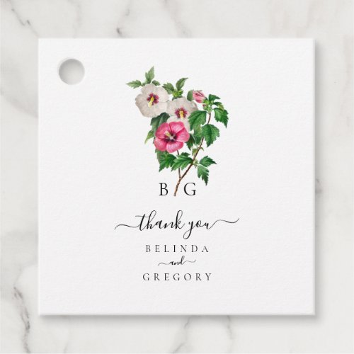 Watercolor Tropical Hibiscus Summer Wedding  Favor Tags