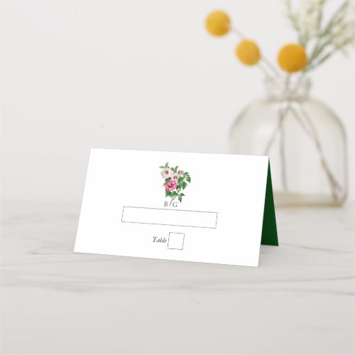 Watercolor Tropical Hibiscus Summer Wedding  Place Card