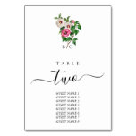 Watercolor Tropical Hibiscus Summer Wedding  Table Number