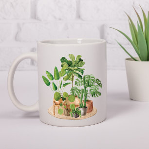 Watercolor Tropical Houseplants Coffee Mug