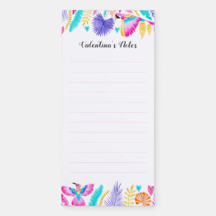 Watercolor Tropical Jungle Birds Magnetic Notepad