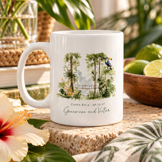 Watercolor Tropical Jungle Wedding Keepsake Coffee Mug