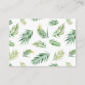 Watercolor Tropical Leaves Frame Baby Book Request Enclosure Card (Back)
