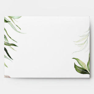 Watercolor Tropical Leaves Greenery Envelope