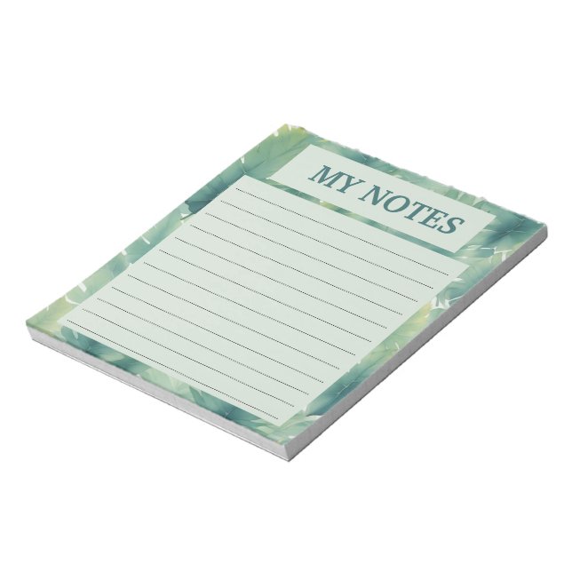 Watercolor Tropical Leaves Pattern  Notepad (Rotated)