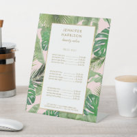Watercolor Tropical Leaves Pattern on Pink