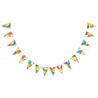 Watercolor Tropical Leaves wedding monogram Bunting Flags