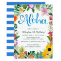 Watercolor Tropical Luau Birthday Party Invite
