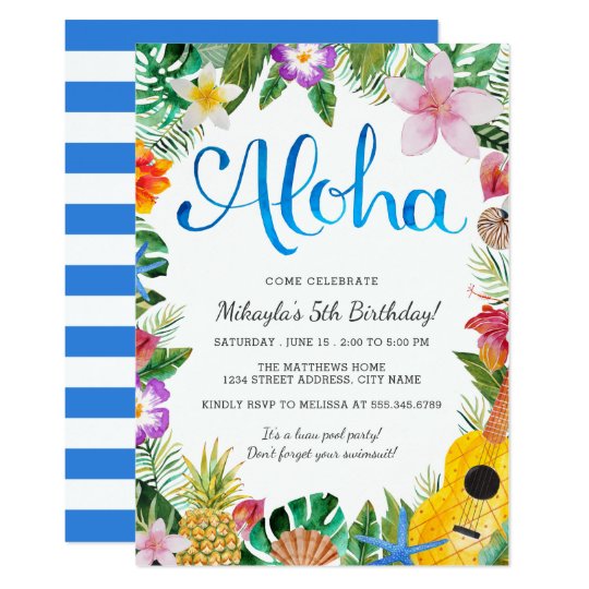 Luau Party Invitation Sayings 5