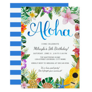 luau party invitations zazzle