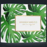 Watercolor Tropical Monstera Leaves Pattern 3 Ring Binder<br><div class="desc">Coordinates with the Watercolor Tropical Monstera Leaves Pattern Business Card Template by 1201AM. An elegant tropical motif of watercolor monstera leaves becomes an eye-catching pattern on this personalized binder. The faux gold frame adds a luxe accent around your name or business name. Art and design © 1201AM Design Studio |...</div>