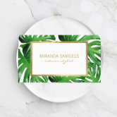 Tropical Pink store Watercolor Frame, Premium Printed Business Card