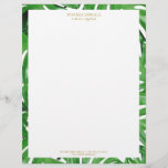 Watercolor Tropical Monstera Leaves Pattern Letterhead<br><div class="desc">Coordinates with the Watercolor Tropical Monstera Leaves Pattern Business Card Template by 1201AM. An elegant tropical motif of watercolor monstera leaves becomes an eye-catching border pattern on this personalized letterhead. Art and design © 1201AM Design Studio | www.1201am.com</div>