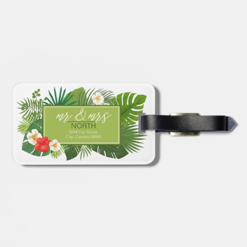 Watercolor Tropical Mr  Mrs Green ID577 Luggage Tag