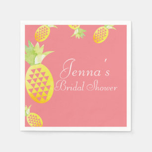Watercolor Tropical Multi Geometrical Pineapple Napkins