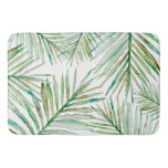 Watercolor Tropical Palm Leaf Bath Mat at Zazzle