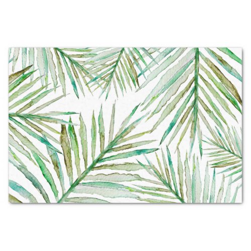 Watercolor Tropical Palm Leaf Tissue Paper