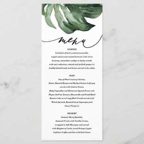 Watercolor tropical palm leaf wedding announcement