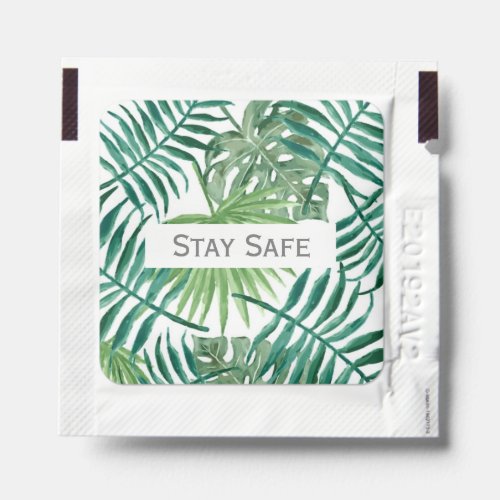 Watercolor Tropical Palm Leaves Greenery Hand Sanitizer Packet