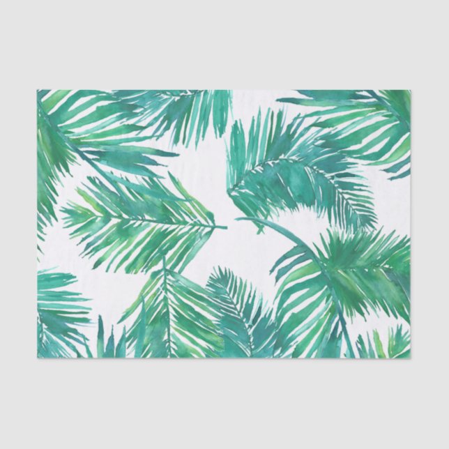 watercolor tropical palm leaves tissue paper (Front)