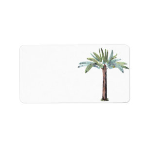 Watercolor Tropical Palm Tree Label