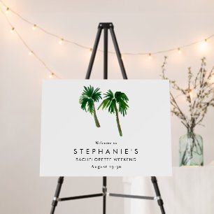 Watercolor Tropical Palm Trees Bachelorette Foam Board