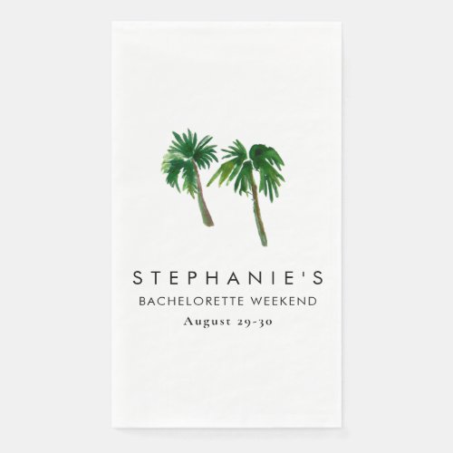 Watercolor Tropical Palm Trees  Bachelorette    Paper Guest Towels