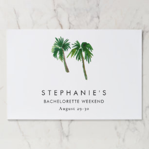 Watercolor Tropical Palm Trees  Bachelorette    Paper Pad