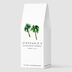 Watercolor Tropical Palm Trees  Bachelorette    Roasted Coffee