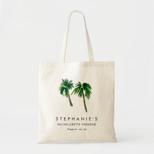 Watercolor Tropical Palm Trees  Bachelorette    Tote Bag